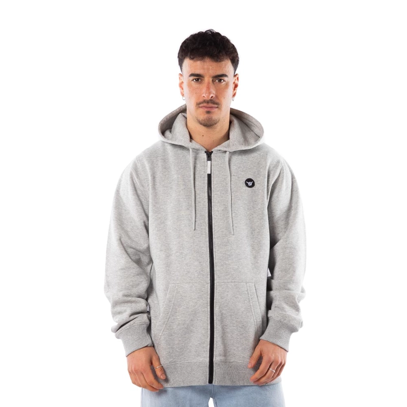 POLERON HOMBRE HANG LOOSE FULL ZIPPER MELANGE LIGHT GRAY ESSENCIAL - 1