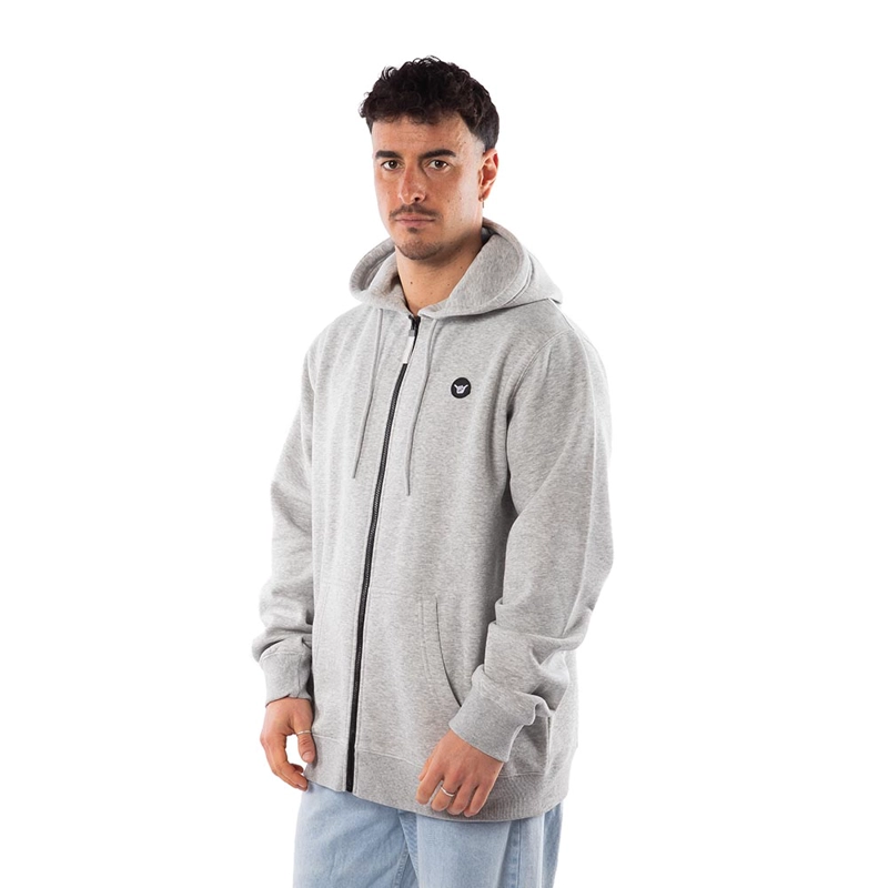 POLERON HOMBRE HANG LOOSE FULL ZIPPER MELANGE LIGHT GRAY ESSENCIAL - 2