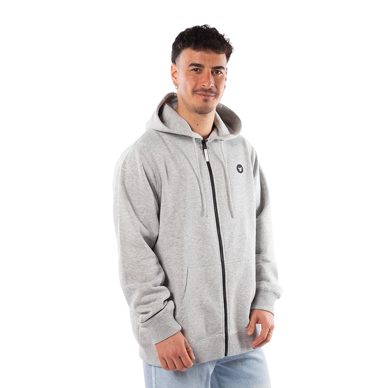 POLERON HOMBRE HANG LOOSE FULL ZIPPER MELANGE LIGHT GRAY ESSENCIAL - 3