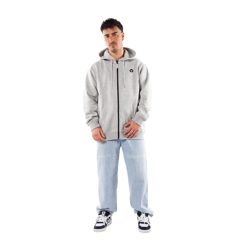 POLERON HOMBRE HANG LOOSE FULL ZIPPER MELANGE LIGHT GRAY ESSENCIAL - 5
