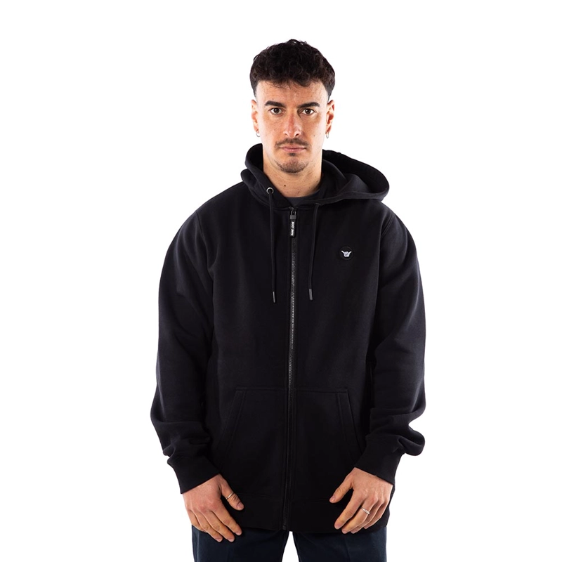 POLERON HOMBRE HANG LOOSE FULL ZIPPER BLACK ESSENCIAL - 1