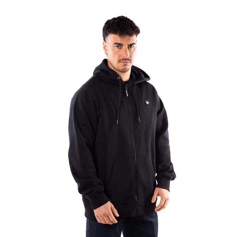 POLERON HOMBRE HANG LOOSE FULL ZIPPER BLACK ESSENCIAL - 3