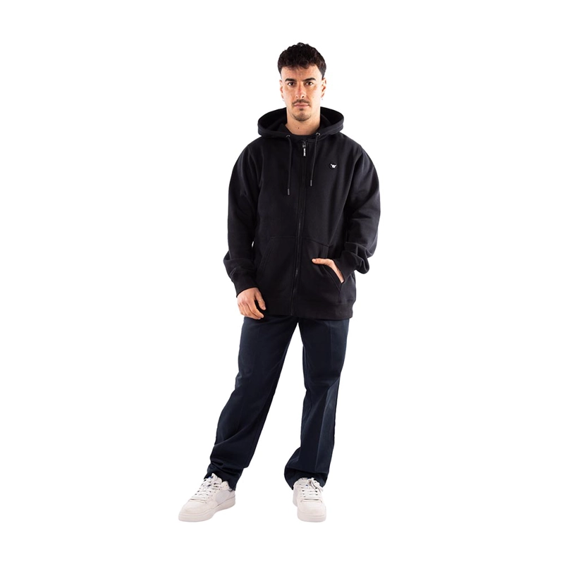 POLERON HOMBRE HANG LOOSE FULL ZIPPER BLACK ESSENCIAL - 5