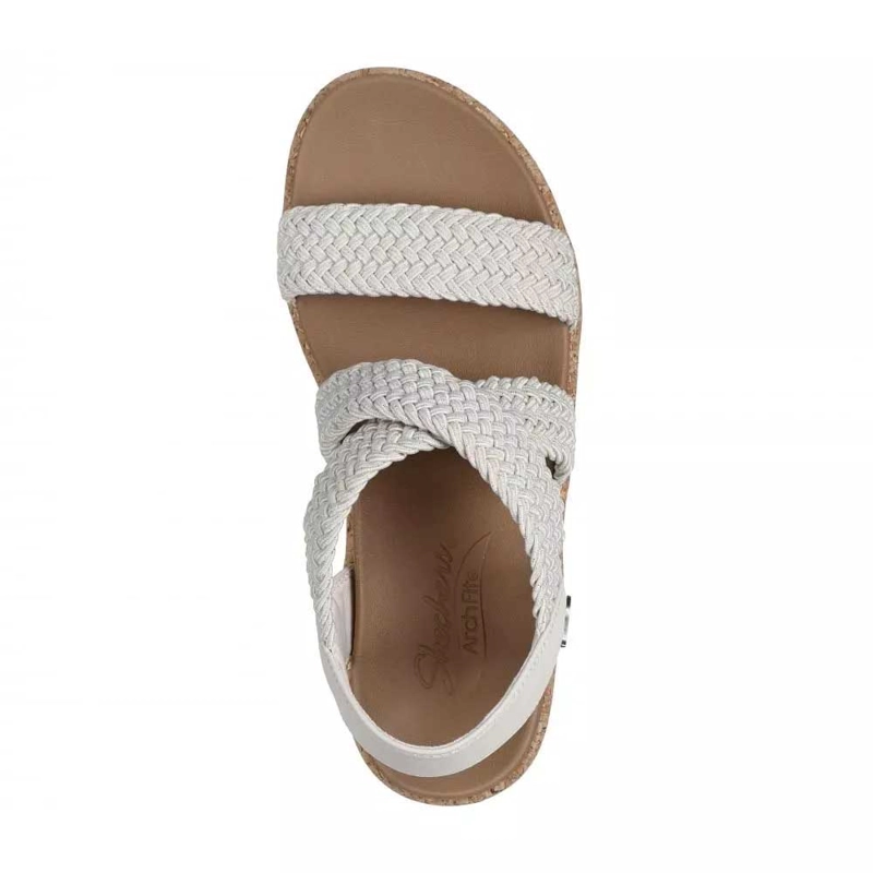 SANDALIAS MUJER SKECHERS TALLA 41CL ARCH FIT BEVERLEE LOVE SPARKS BEIGE - 4