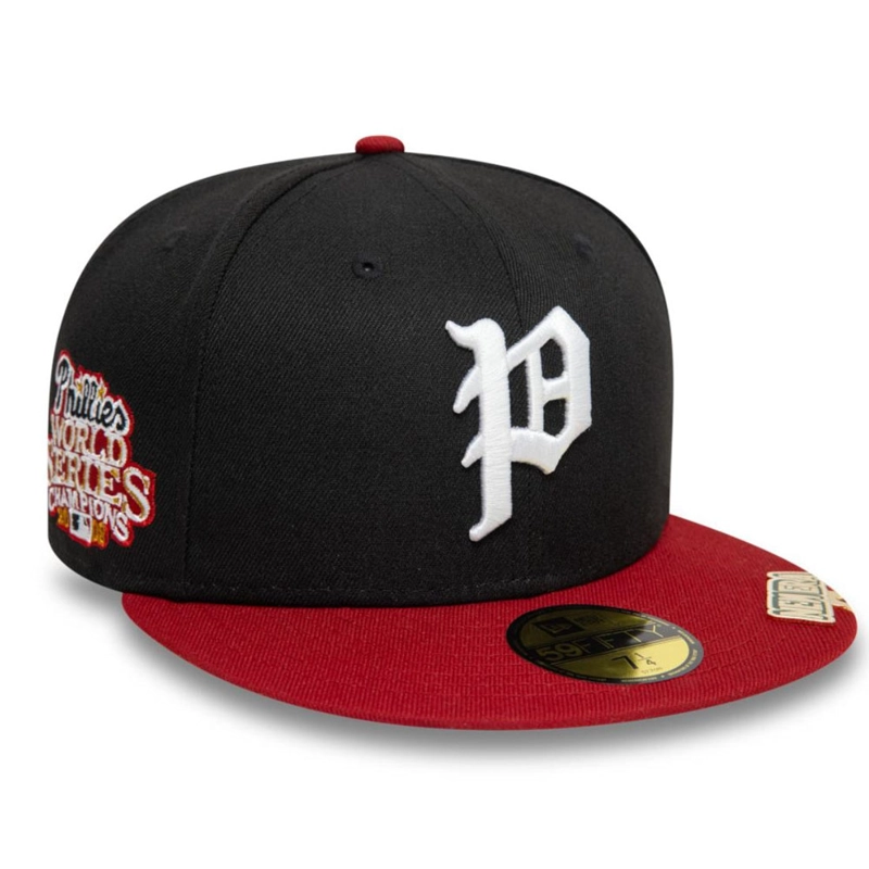 JOCKEY GORRA NEW ERA 59FIFTY PHILADELPHIA PHILLIES MLB VISOR CLIP NEGRO - 2