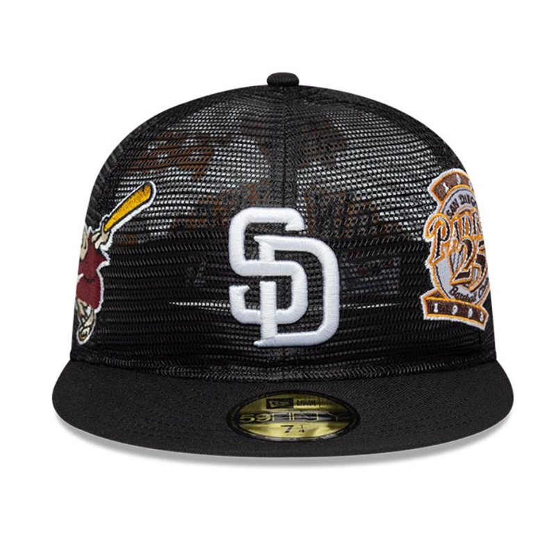 JOCKEY GORRA NEW ERA 59FIFTY SAN DIEGO PADRES AOP MESH NEGRO - 1