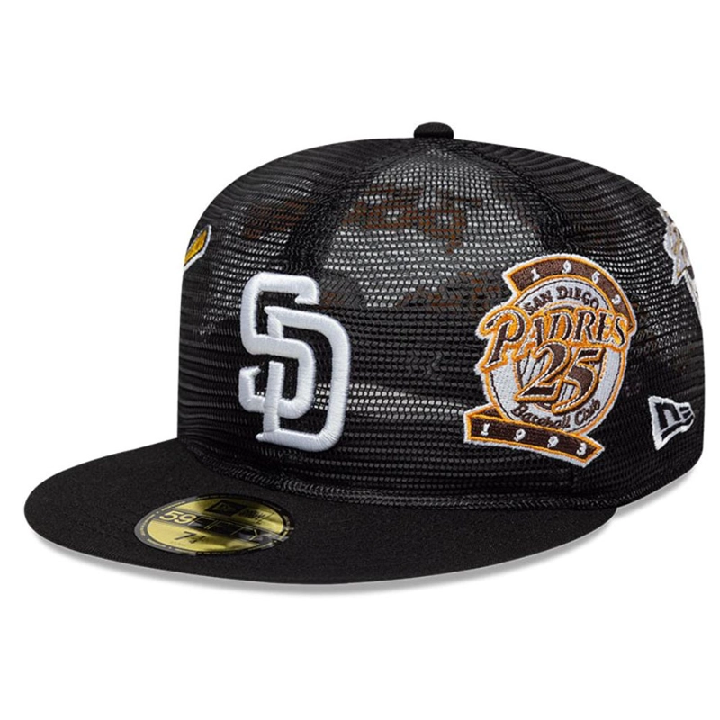 JOCKEY GORRA NEW ERA 59FIFTY SAN DIEGO PADRES AOP MESH NEGRO - 2