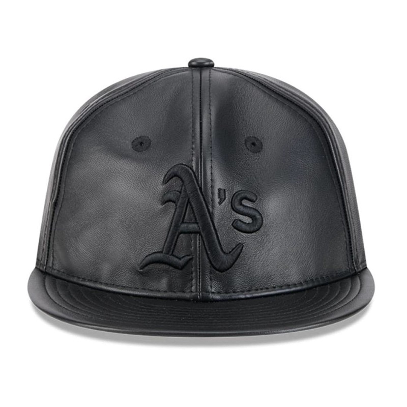 JOCKEY GORRA NEW ERA 9FIFTY MLB OAKLAND ATHLETICS GENUINE LEATHER NEGRO - 1