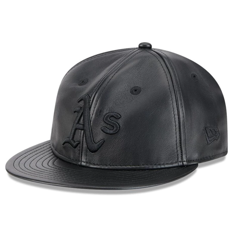 JOCKEY GORRA NEW ERA 9FIFTY MLB OAKLAND ATHLETICS GENUINE LEATHER NEGRO - 2