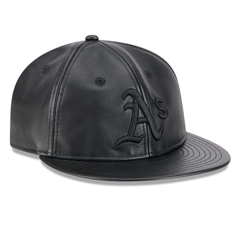 JOCKEY GORRA NEW ERA 9FIFTY MLB OAKLAND ATHLETICS GENUINE LEATHER NEGRO - 3