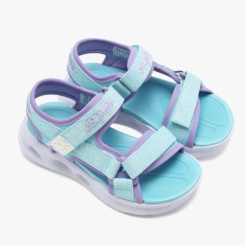 SANDALIAS NIÑAS SKECHERS SOLA GLOW SANDAL AZUL - 4