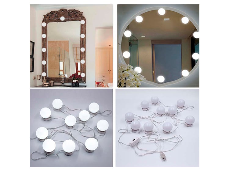 SET DE LUCES LED PEGABLES A ESPEJO MAQUILLAJE - 2