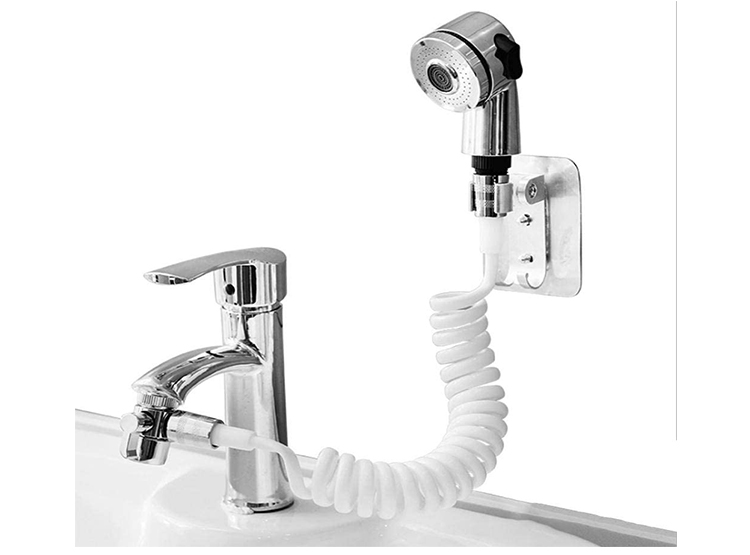 EXTENSION LLAVE SIFON FLEXIBLE CON SOPORTE PARED - 1