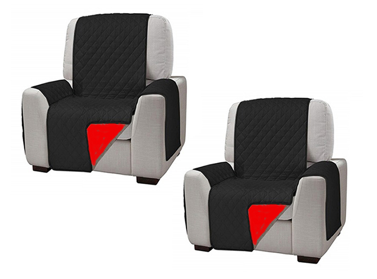 SET 3 FUNDAS CUBRE SOFA CAFÉ 2 DE 1 CUERPO Y 1 DE 2 CUERPOS NEGRO ROJO - 2