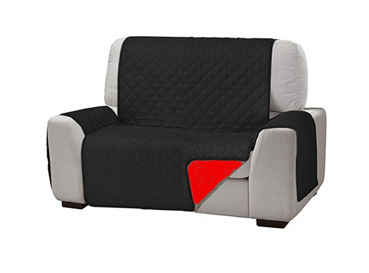 PACK 2 FUNDAS CUBRE SOFA 2 CUERPOS NEGRO ROJO - 2
