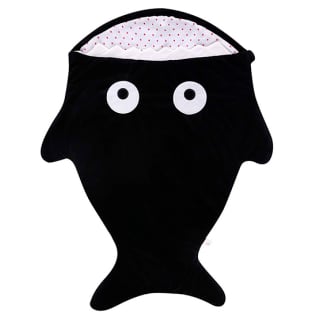 MANTA LA CUPONERA TIPO SACO DORMIR COLITA TIBURON NEGRO - 1