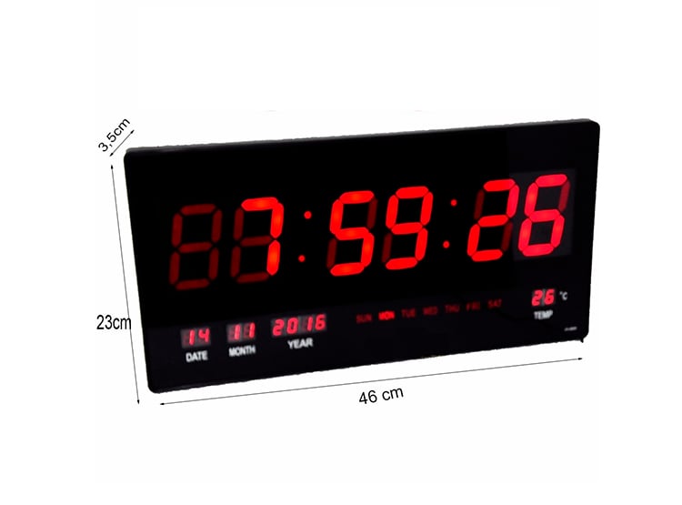 RELOJ DIGITAL LED PARED HORA FECHA TEMPERATURA - 2