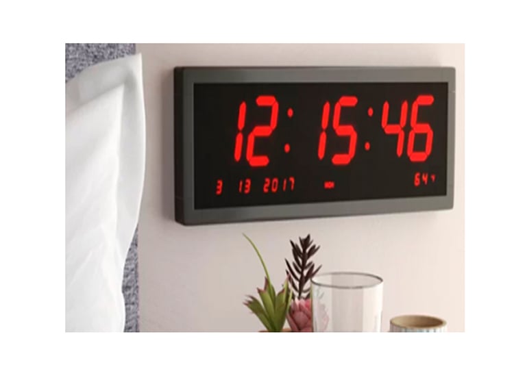 RELOJ DIGITAL LED PARED HORA FECHA TEMPERATURA - 3