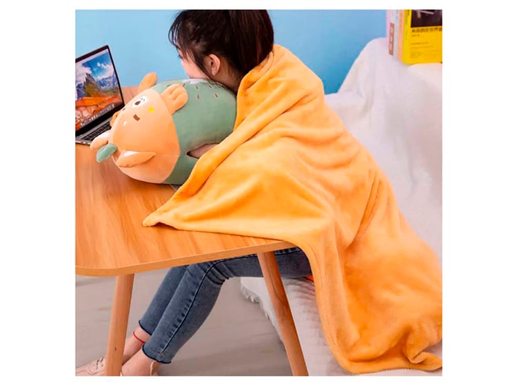 PELUCHE ALMOHADA CALIENTA MANOS CON MANTA 3 - 3