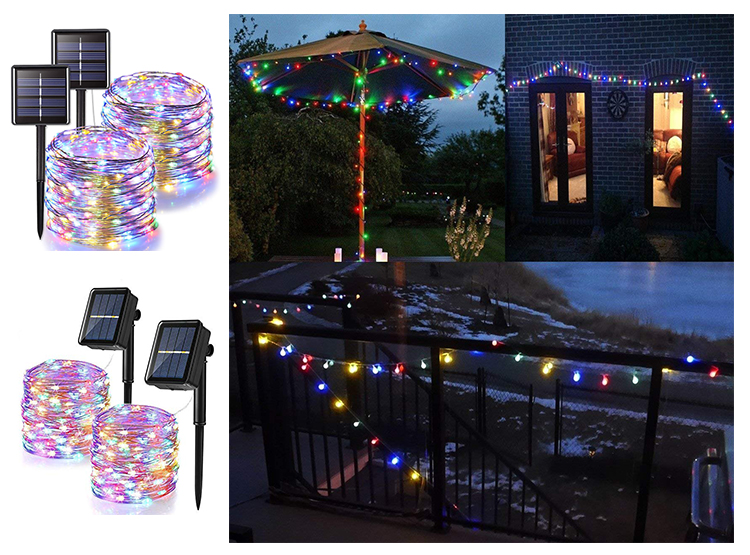 400 LUCES LED SOLAR MULTICOLOR TIPO CASCADA - 1