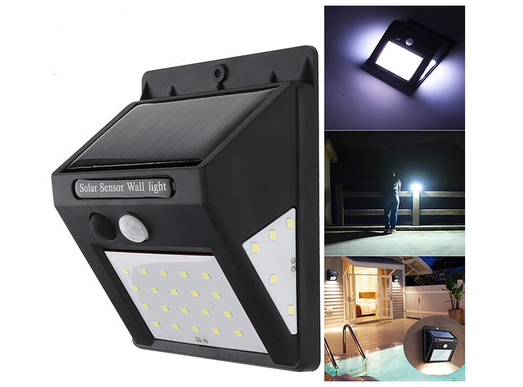 FOCO SOLAR APLIQUE SENSOR MOVIMIENTO PACK 10 UN - 1