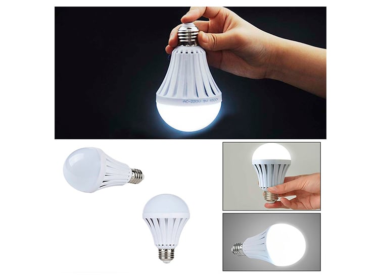 PACK 4 AMPOLLETAS LED 12W RECARGABLES PORTATILES EMERGENCIA - 2