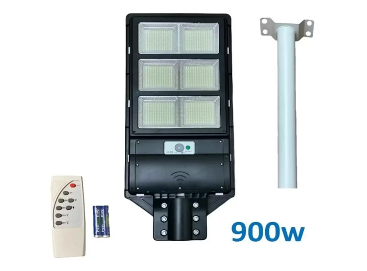 FOCO SOLAR 900W TIPO LUMINARIA PUBLICA CON SOPORTE - 1
