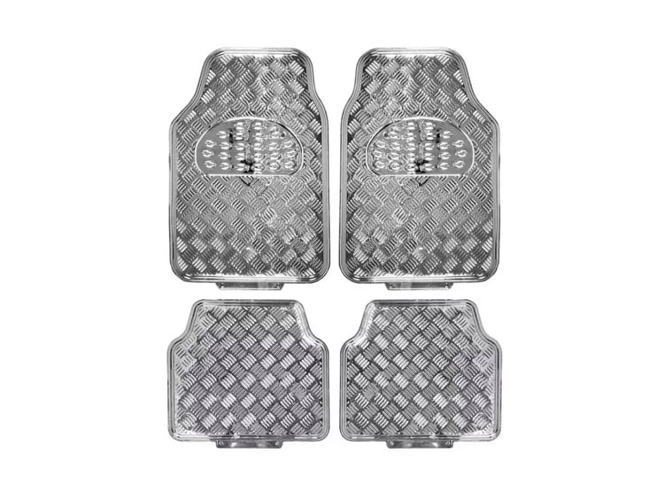 PISOS DE GOMA AUTO LA CUPONERA METALIZADOS GRIS UNIVERSAL 4 UNI - 1
