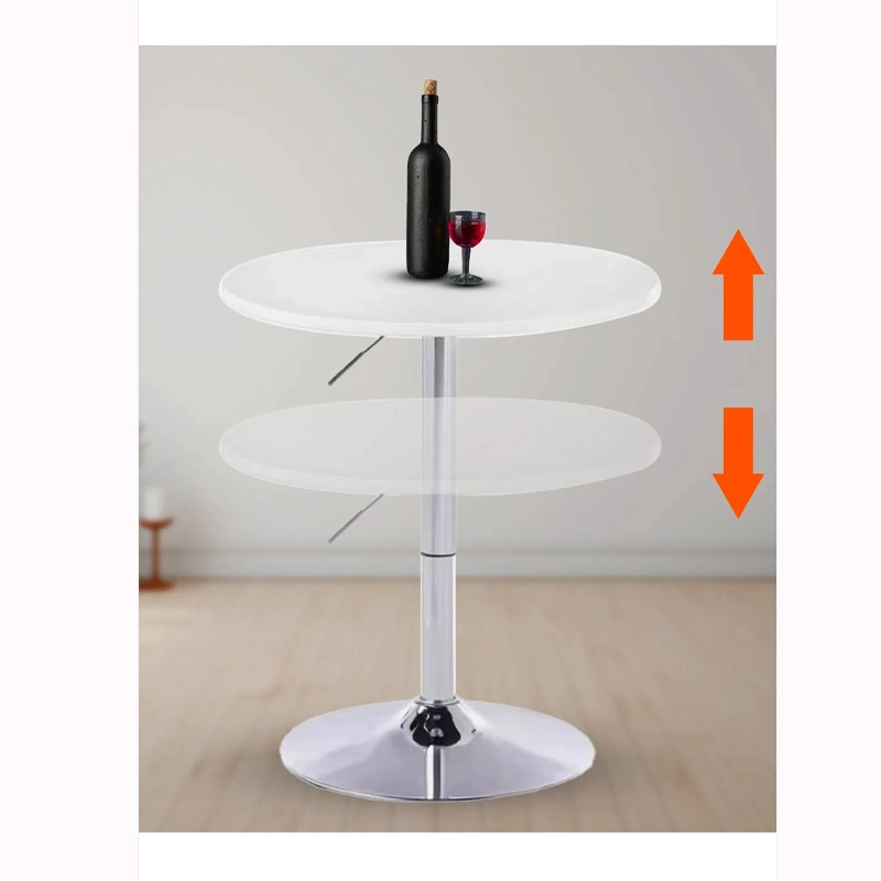 MESA REDONDA BASE ALUMINIO BLANCO AJUSTABLE - 1