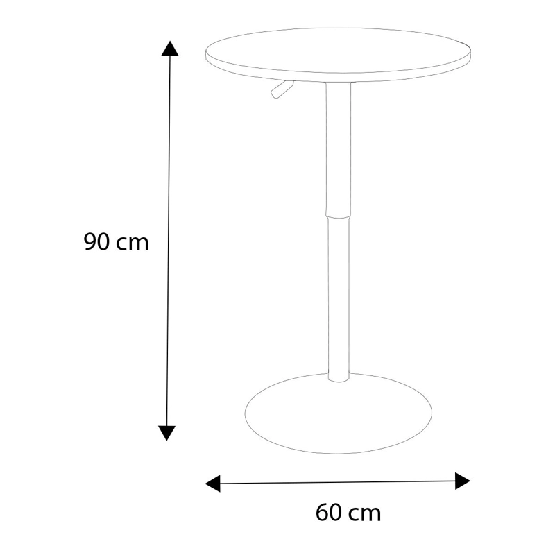 MESA REDONDA BASE ALUMINIO BLANCO AJUSTABLE - 4