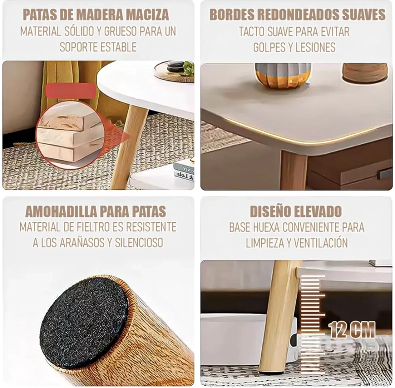 MESA DE CENTRO ELEGANTE 2 NIVELES - 2