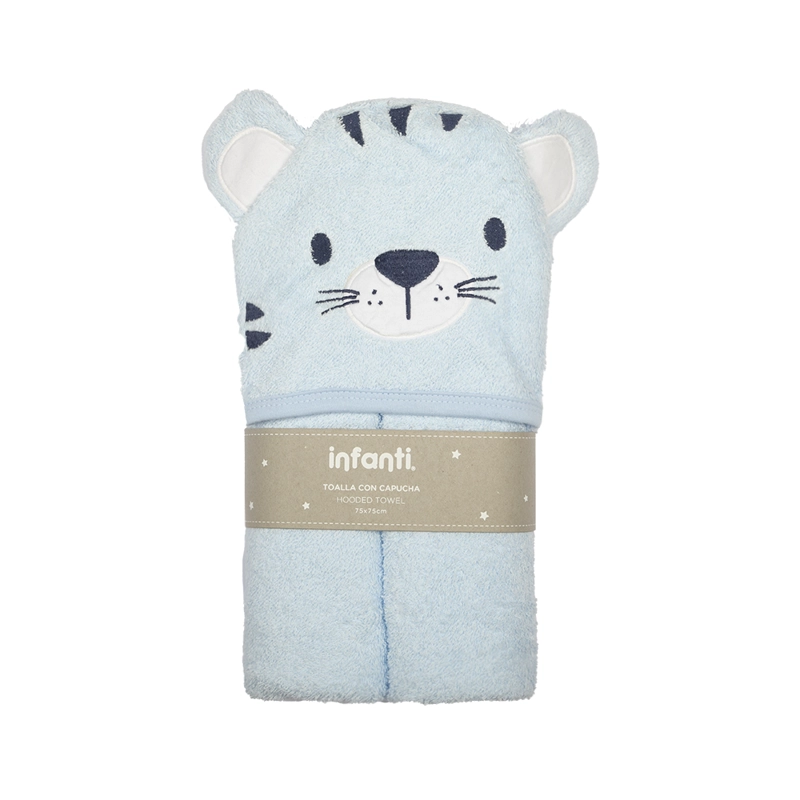 TOALLA INFANTI CAPUCHA TIGRE GRIS - 2