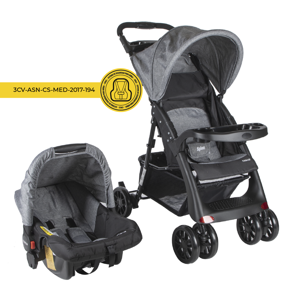 COCHE COSCO TRAVEL SYSTEM SPINE GREY GRIS - 2