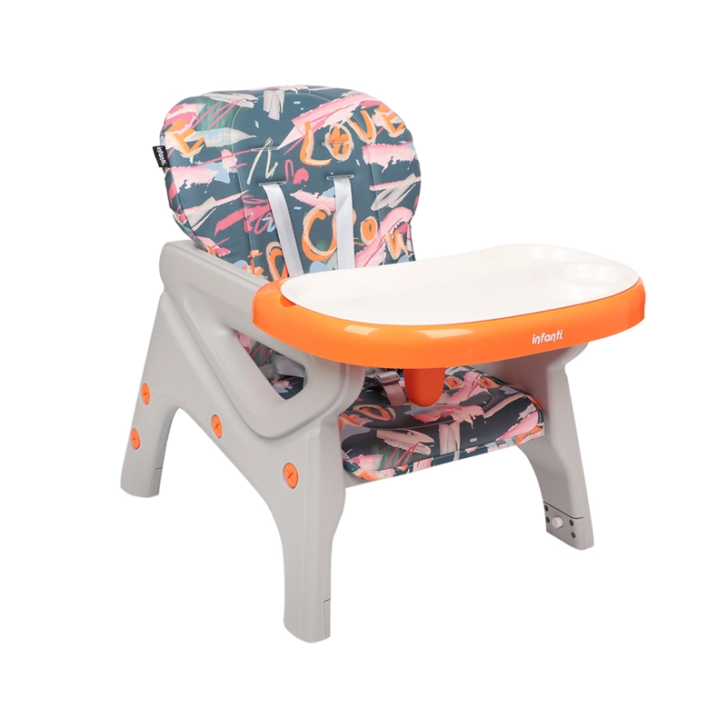 SILLA COMER ALTA SIT-UP PLUS NARANJA/AZUL INFANTI - 4