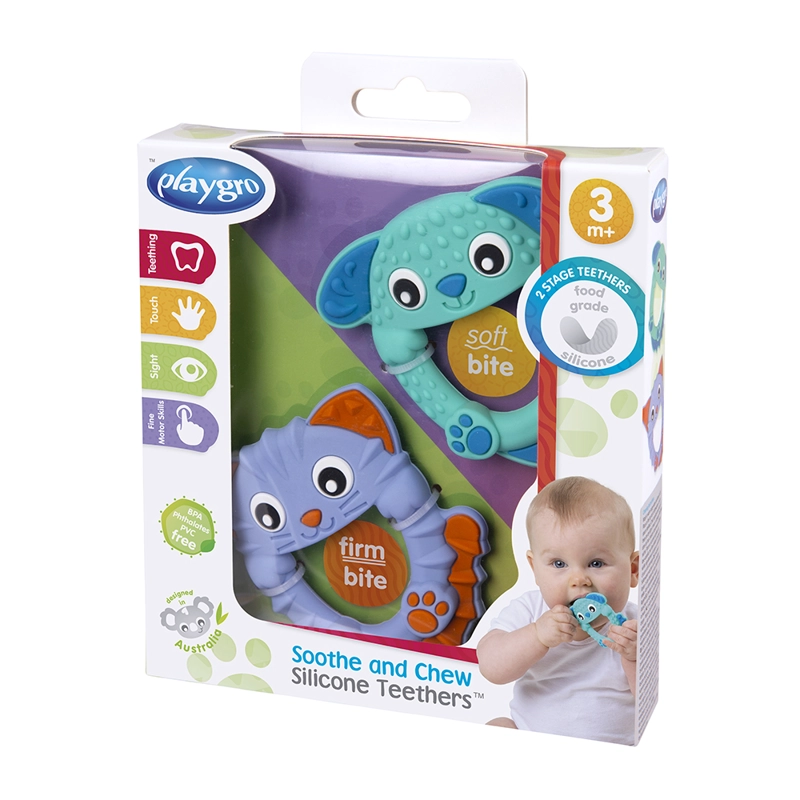 PACK MORDEDOR INFANTI SILICONA PLAYGRO MULTICOLOR - 8
