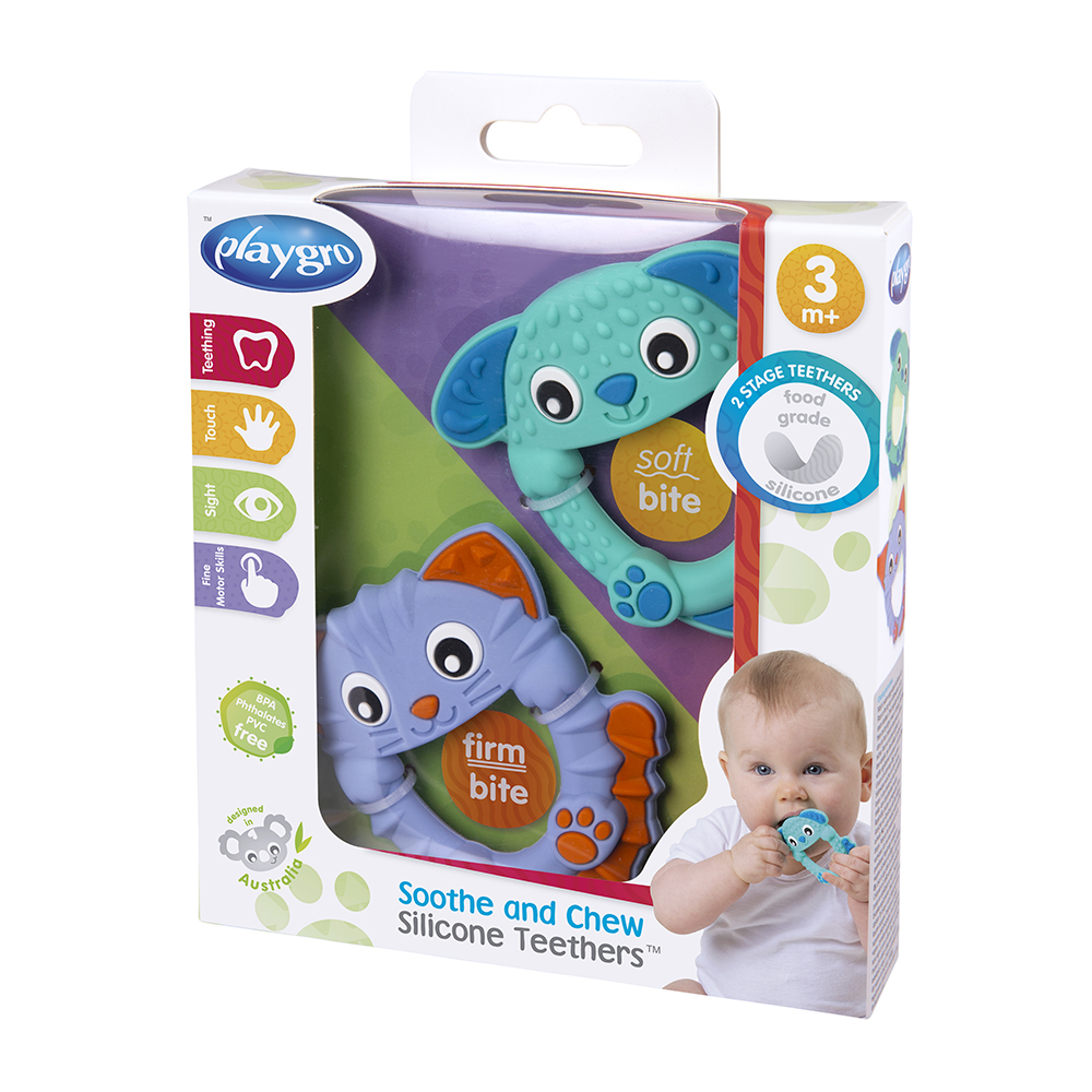 PACK MORDEDOR INFANTI SILICONA PLAYGRO MULTICOLOR - 8