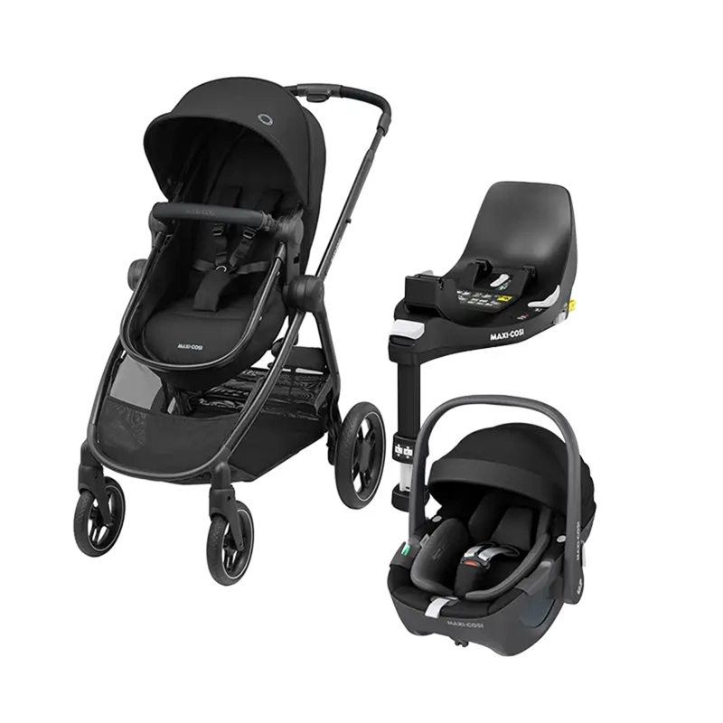COCHE TRAVEL SYSTEM ZELIA 3 + PEBBLE 360° + FAMILY FIX BLACK - 1