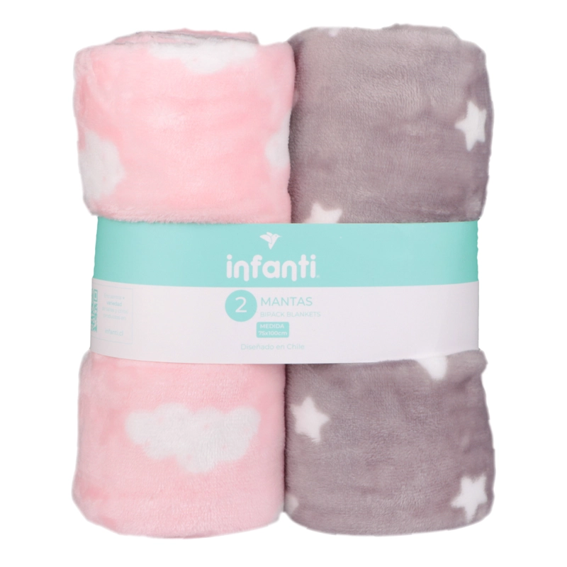 PACK X2 MANTA INFANTI NIÑA ROSADO - 1