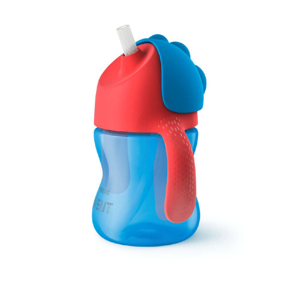 VASO CON BOMBILLA FLEXIBLE DE 200 ML/7 OZ DINO NIÑO - 1