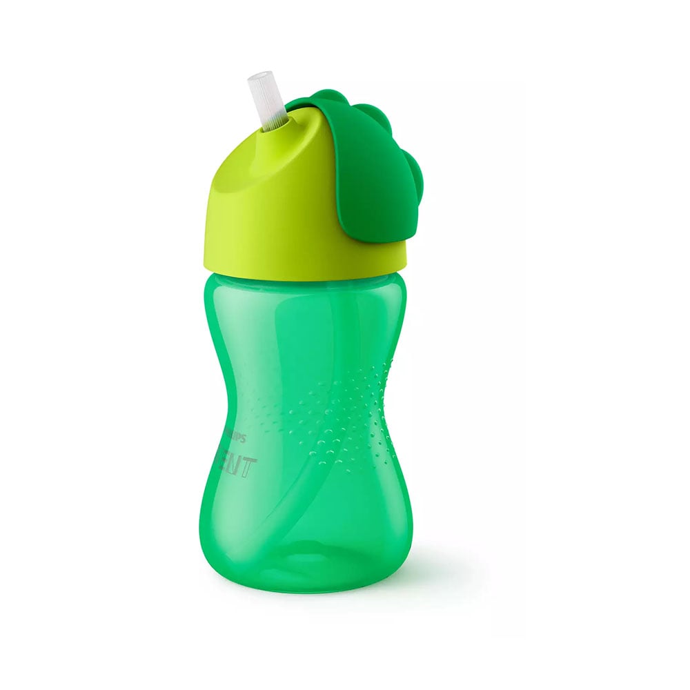 VASO CON BOMBILLA FLEXIBLE DE 300 ML/7 OZ DINO NIÑO - 1