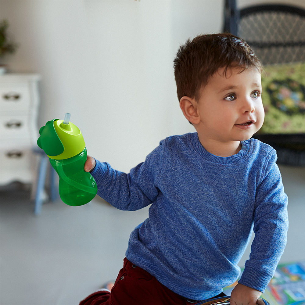 VASO CON BOMBILLA FLEXIBLE DE 300 ML/7 OZ DINO NIÑO - 3