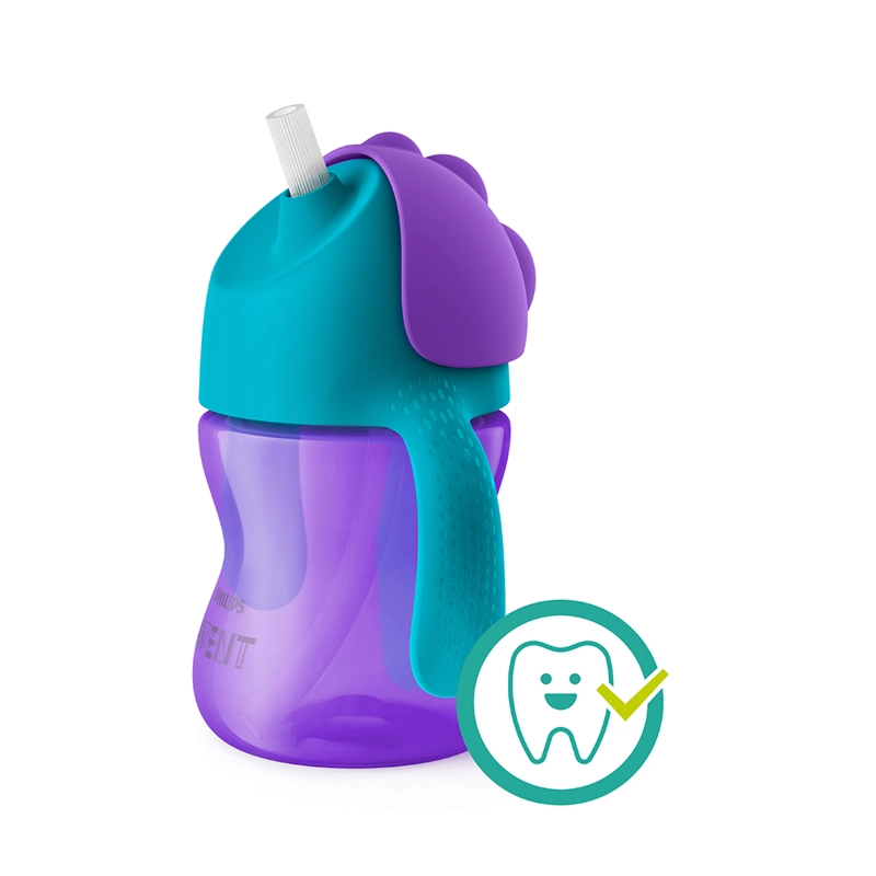 VASO CON BOMBILLA FLEXIBLE DE 200 ML/7 OZ DINO NIÑA - 3