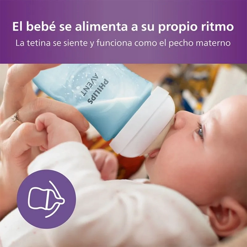 SET DE 3 MAMADERAS (125, 260, 330 ML) BLUE PHILIPS AVENT - 2