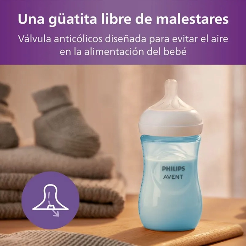 SET DE 3 MAMADERAS (125, 260, 330 ML) BLUE PHILIPS AVENT - 3