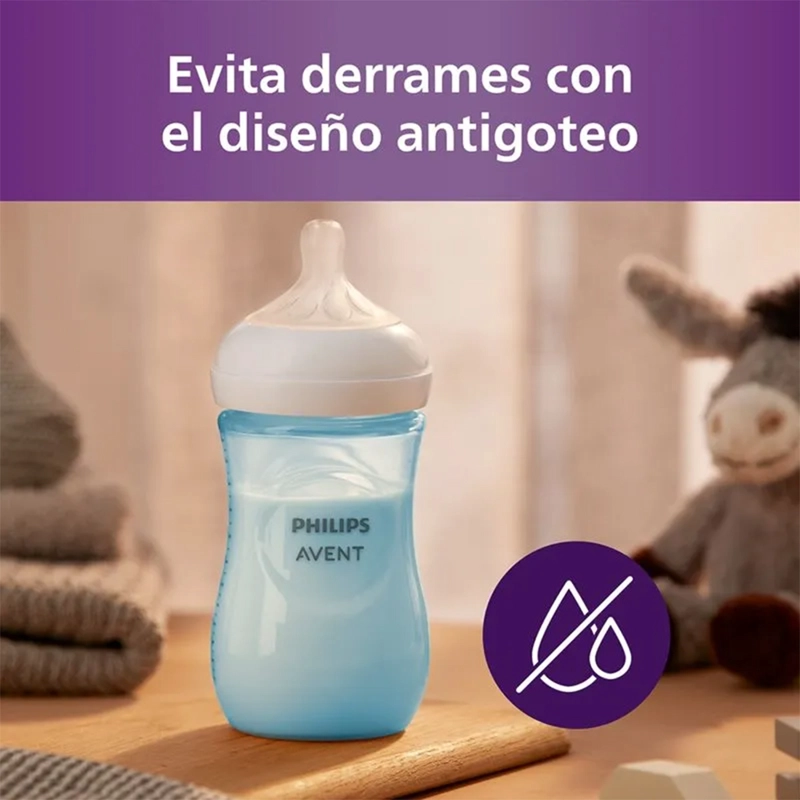 SET DE 3 MAMADERAS (125, 260, 330 ML) BLUE PHILIPS AVENT - 4