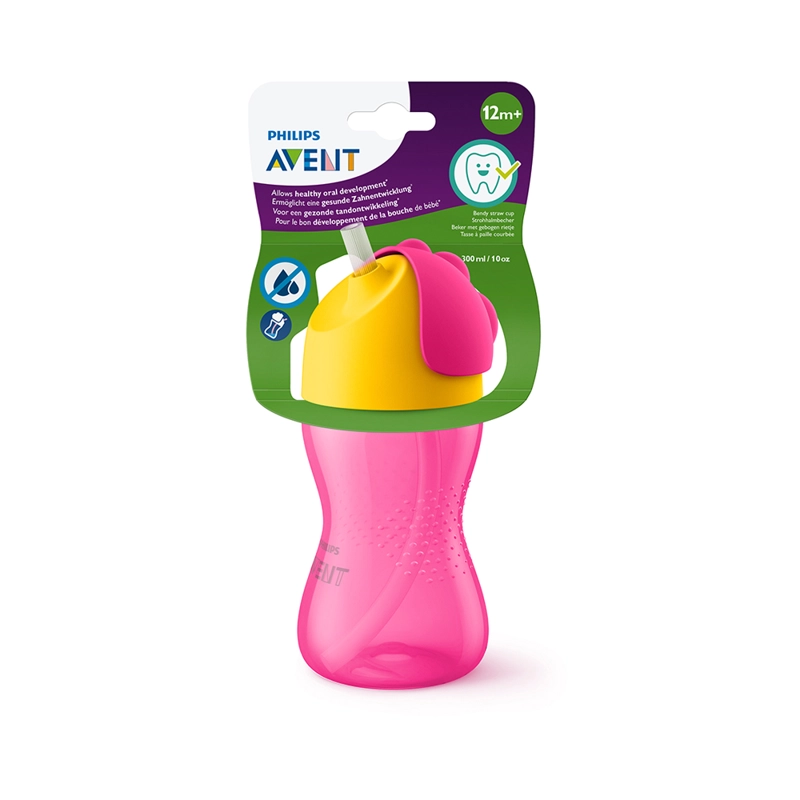 VASO CON BOMBILLA FLEXIBLE DE 300 ML/7 OZ DINO NIÑA - 7