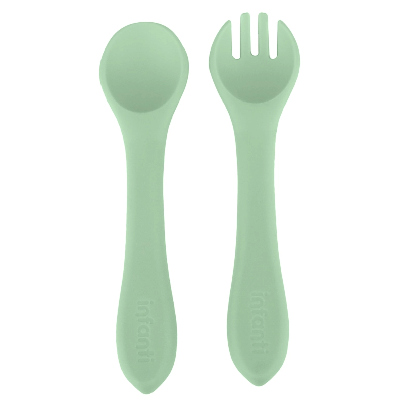SET CUCHARA Y TENEDOR VERDE INFANTI - 1