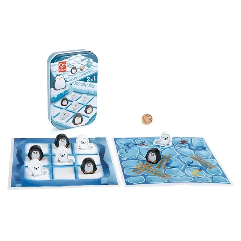 JUEGO PORTATIL 2EN1 TIC TAC TOE/ESCALERAS & SERPIENTES HAPE - 1