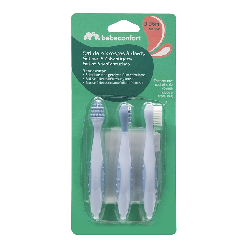 SET DE 3 CEPILLOS DE DIENTES BEBE  CONFORT - 2
