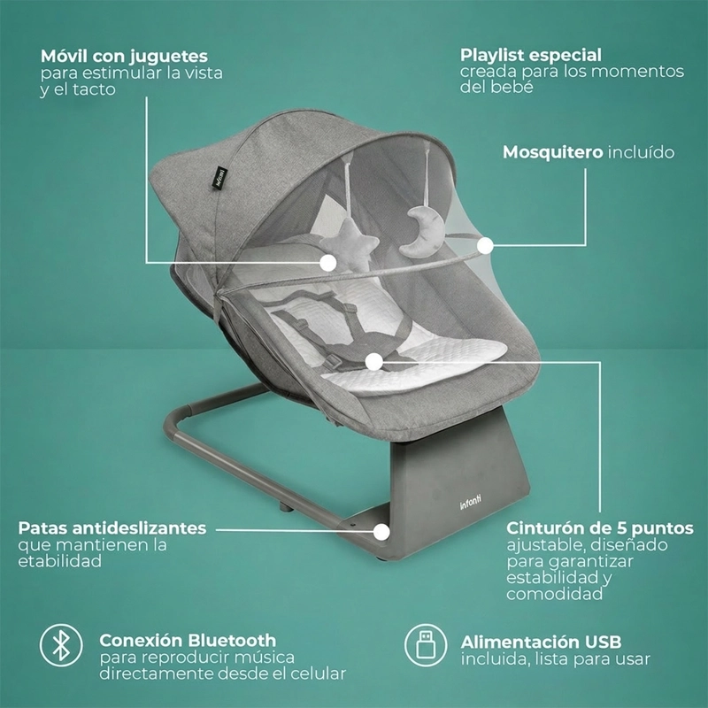 SILLA NIDO VIVALDI GRIS INFANTI - 3